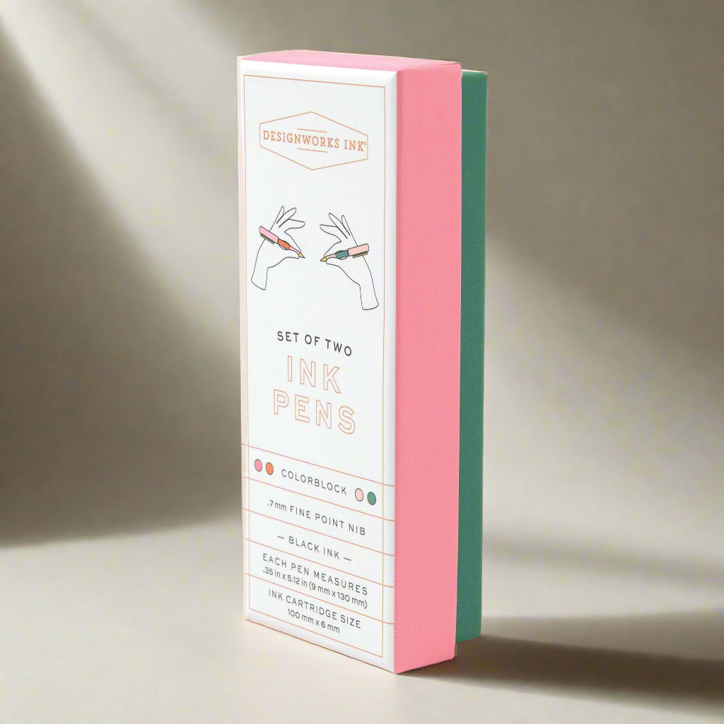 Ink Colour Block Pens - Red Orange & Green (Set 2)