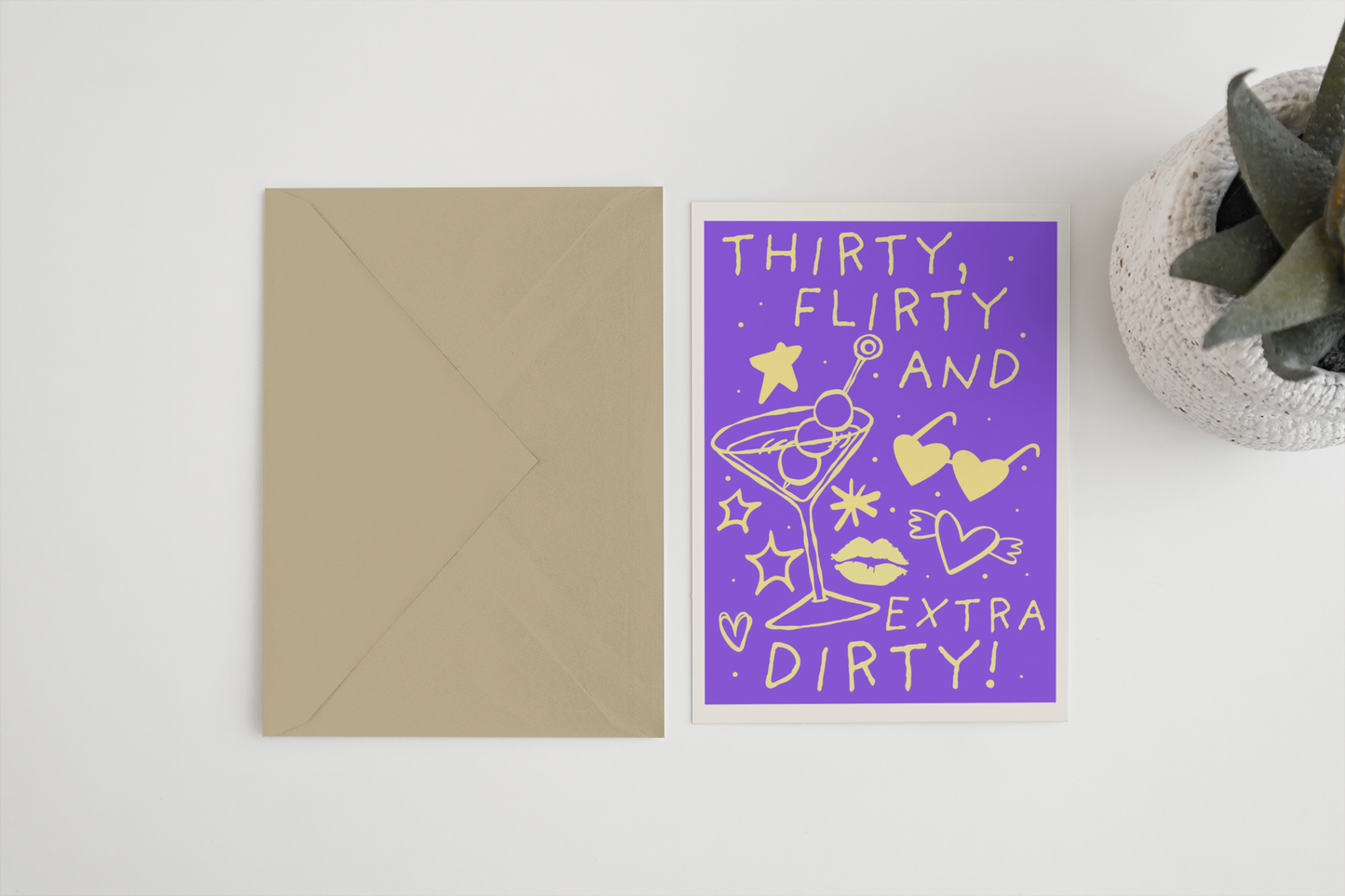 Thirty, flirty and extra dirty birthday A6/5x7 card
