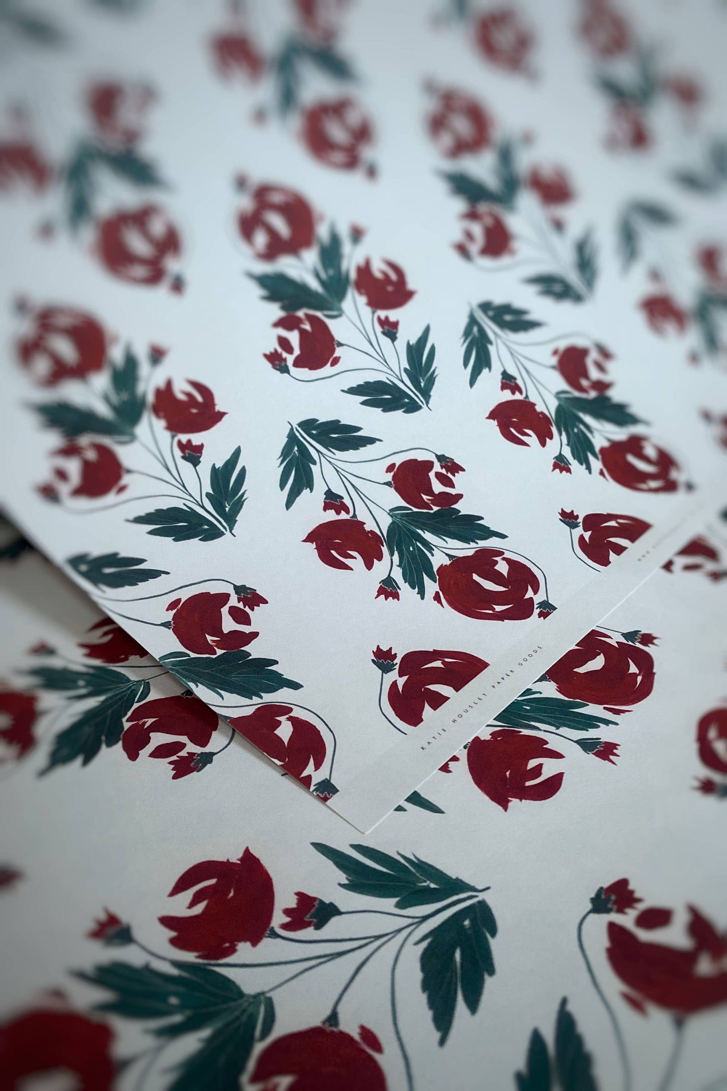 ROSE BOTANICAL LUXURY GIFT WRAP PATTERNED PAPERS VALENTINES