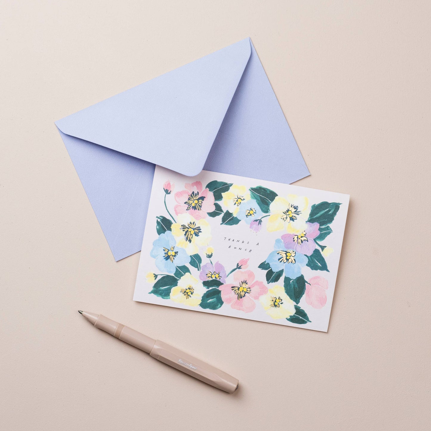 THANKS A BUNCH - PANSY CARD