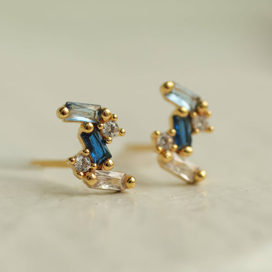 Sapphire Blue Stud Earrings