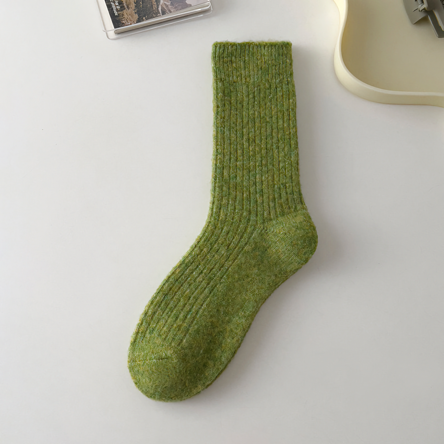 Solid Cashmere Warm Socks & Striped Wool Socks for Winter
