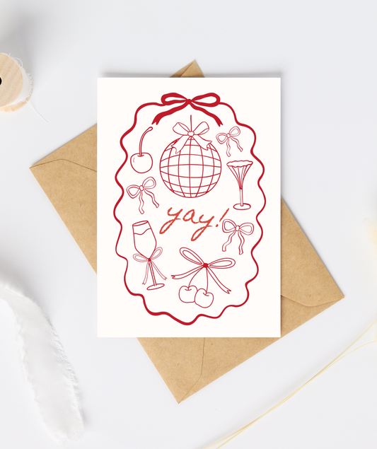 Yay Disco Congratulations Celebration Card