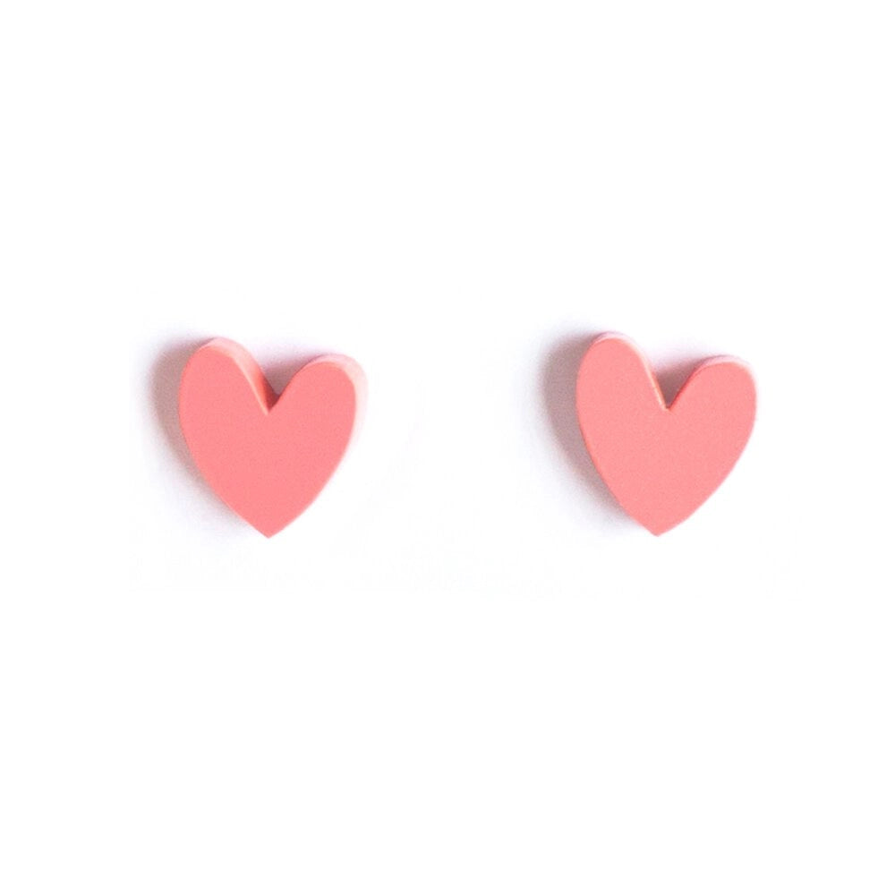 Heart Stud Earrings in Glitter, Mirror and Pop Colours