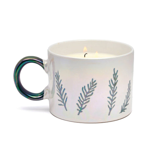 Paddywax Cypress & Fir Ceramic Mug Candle - White