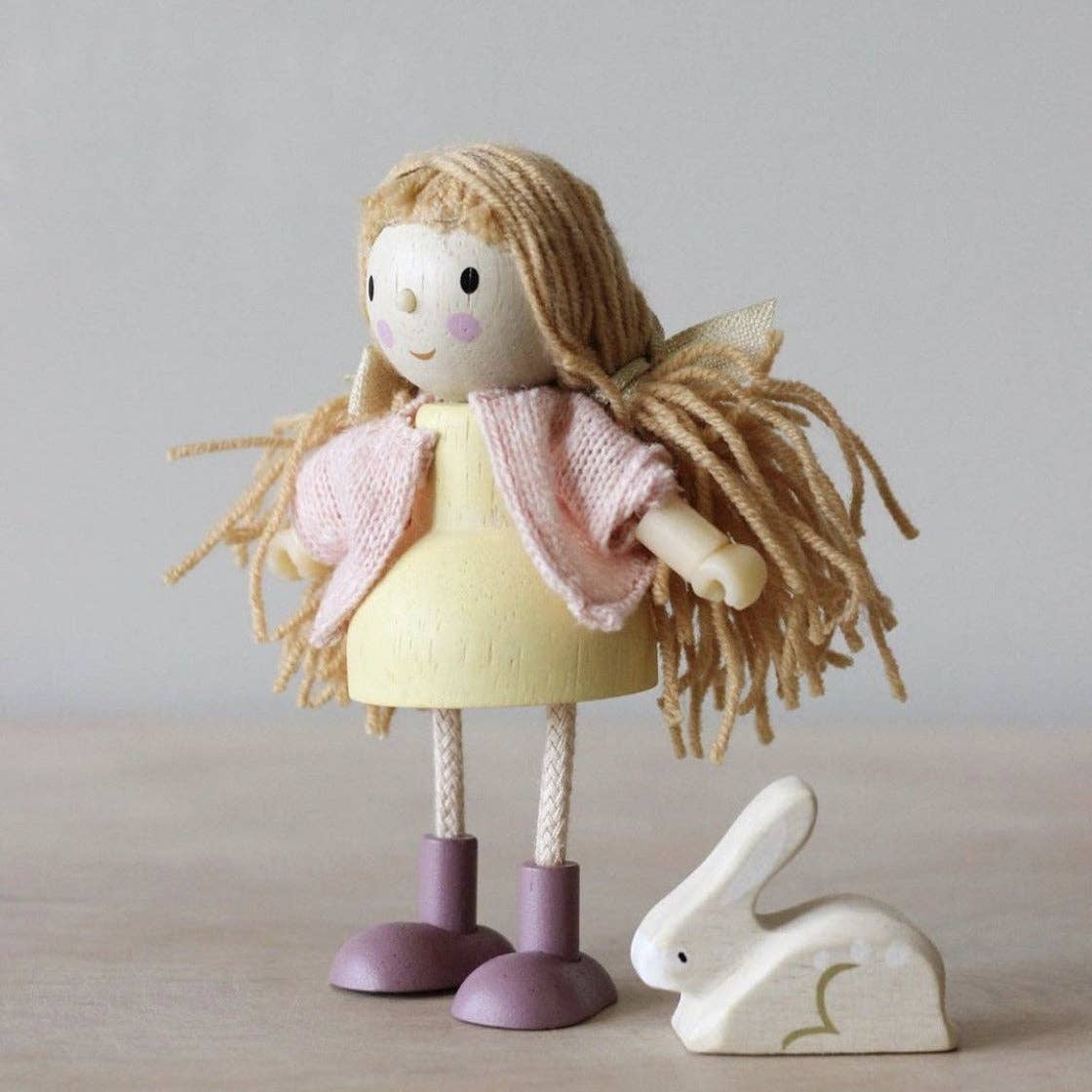 Amy and Her Rabbit: Wooden Doll for Kids