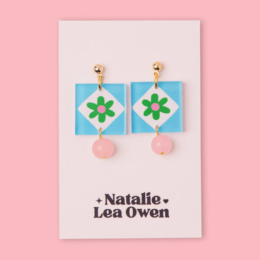 Dangle Earrings | Blue Flower | Jewellery Gift For Her