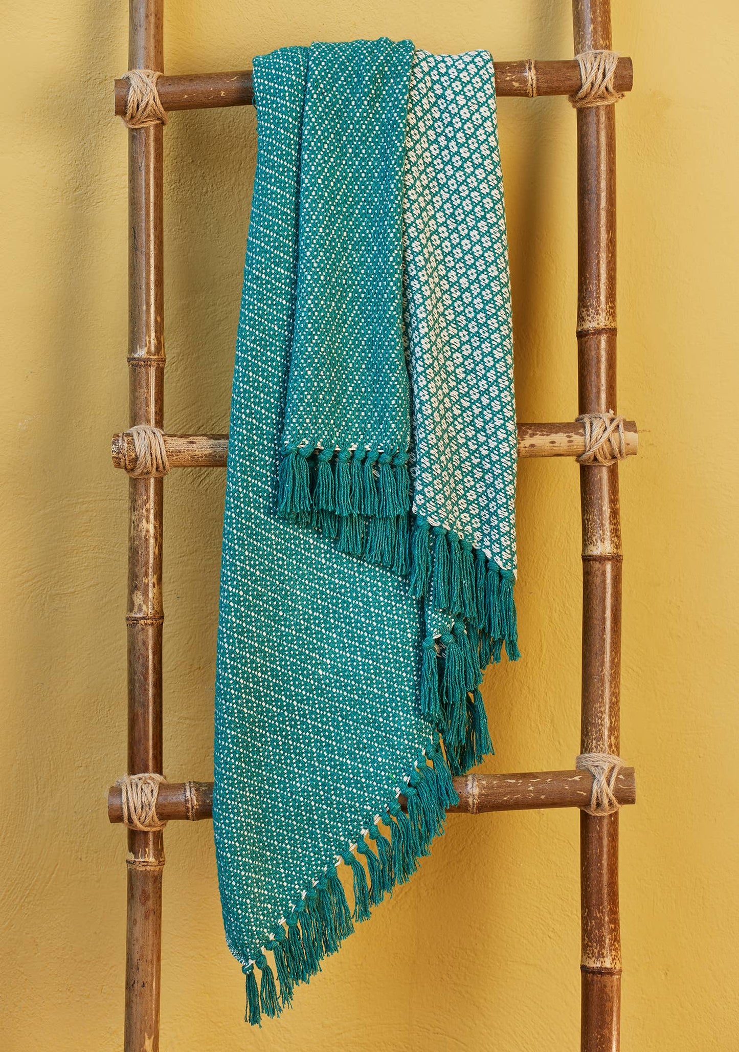 Rosalie Recycled Cotton Throw - jade