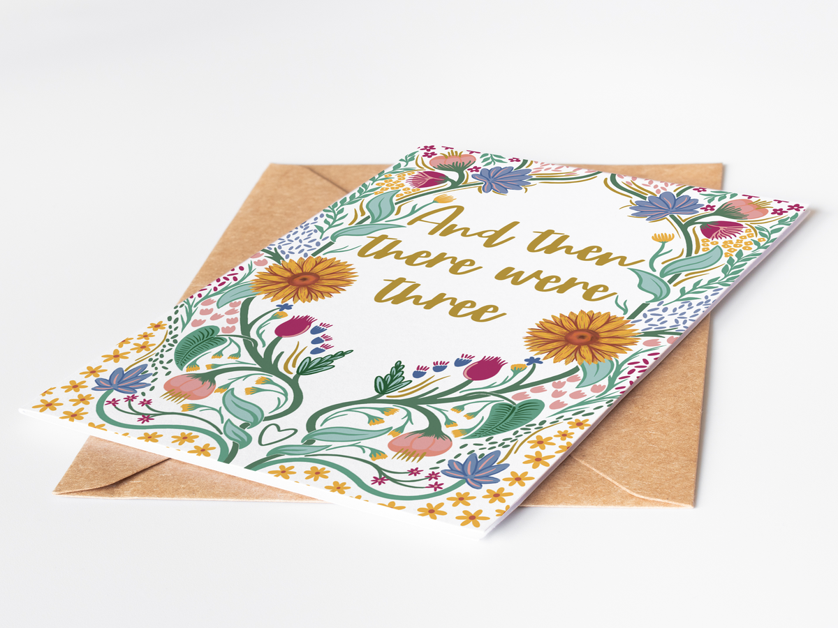 New Baby Card | Pretty Floral | Newborn | Birth Announcement