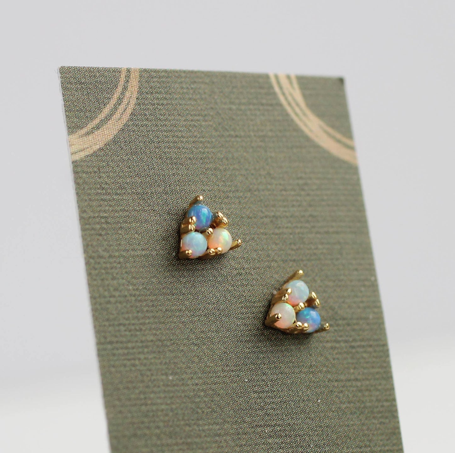 Turquoise Trio Opal Stud Earrings
