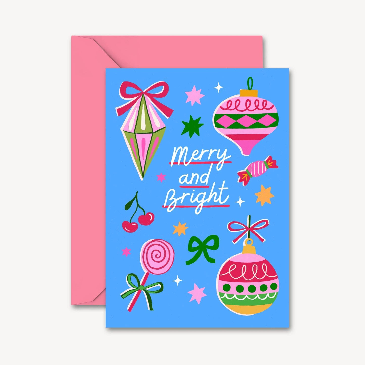 Baubles Christmas Cards | Pack of 4 | Vintage | Holiday Card