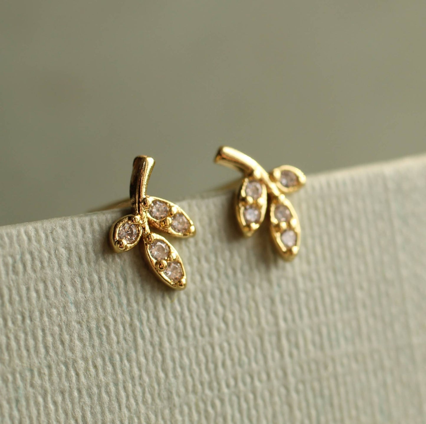 Leaf Petal Sterling Silver Stud Earrings