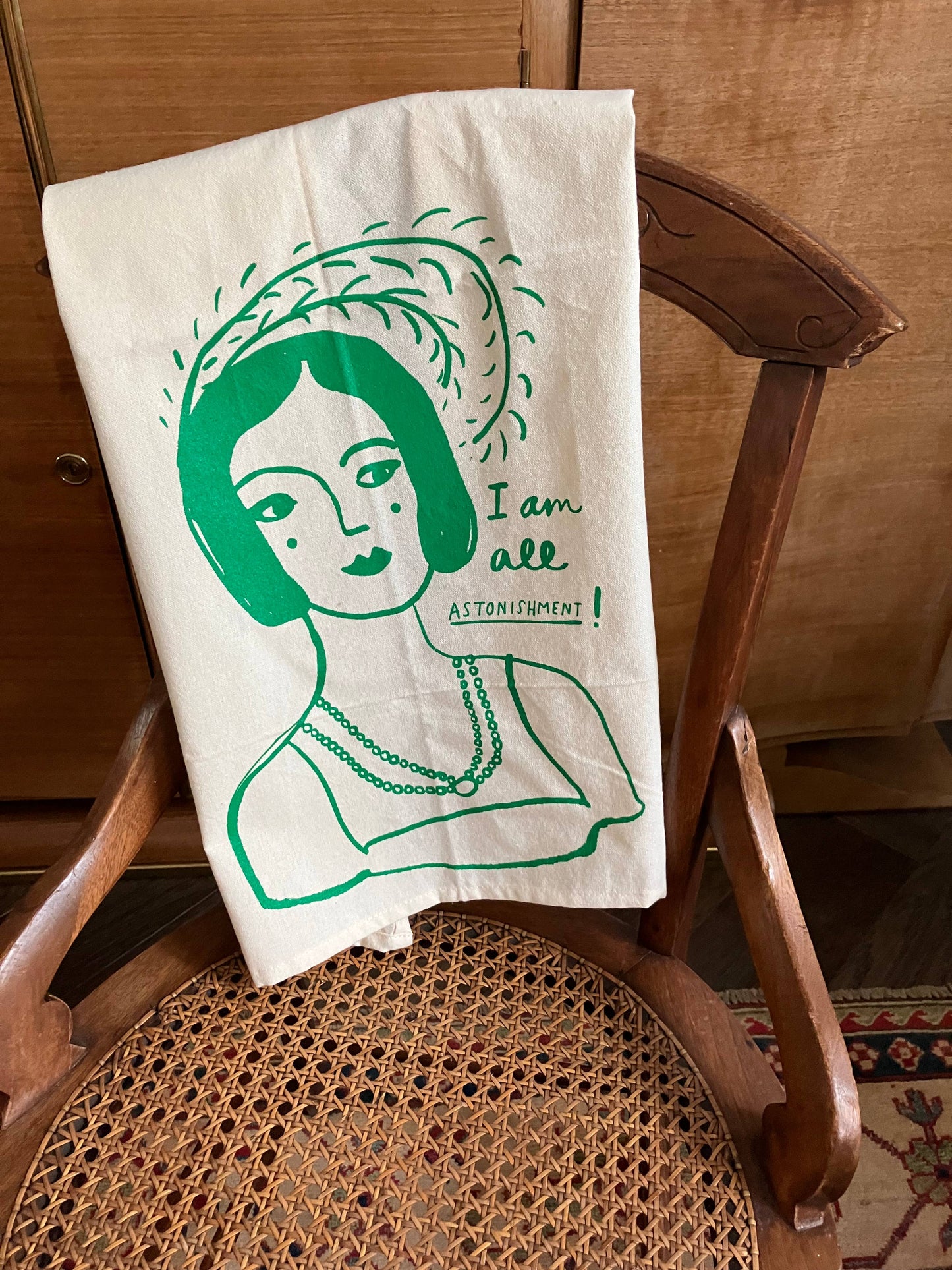 Torchon 100% coton - Jane Austen Je suis tout étonnement