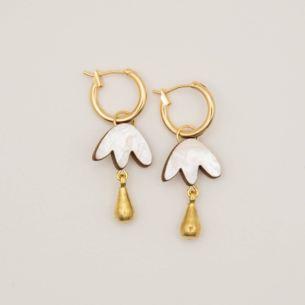 Petal Drop Hoop Earrings