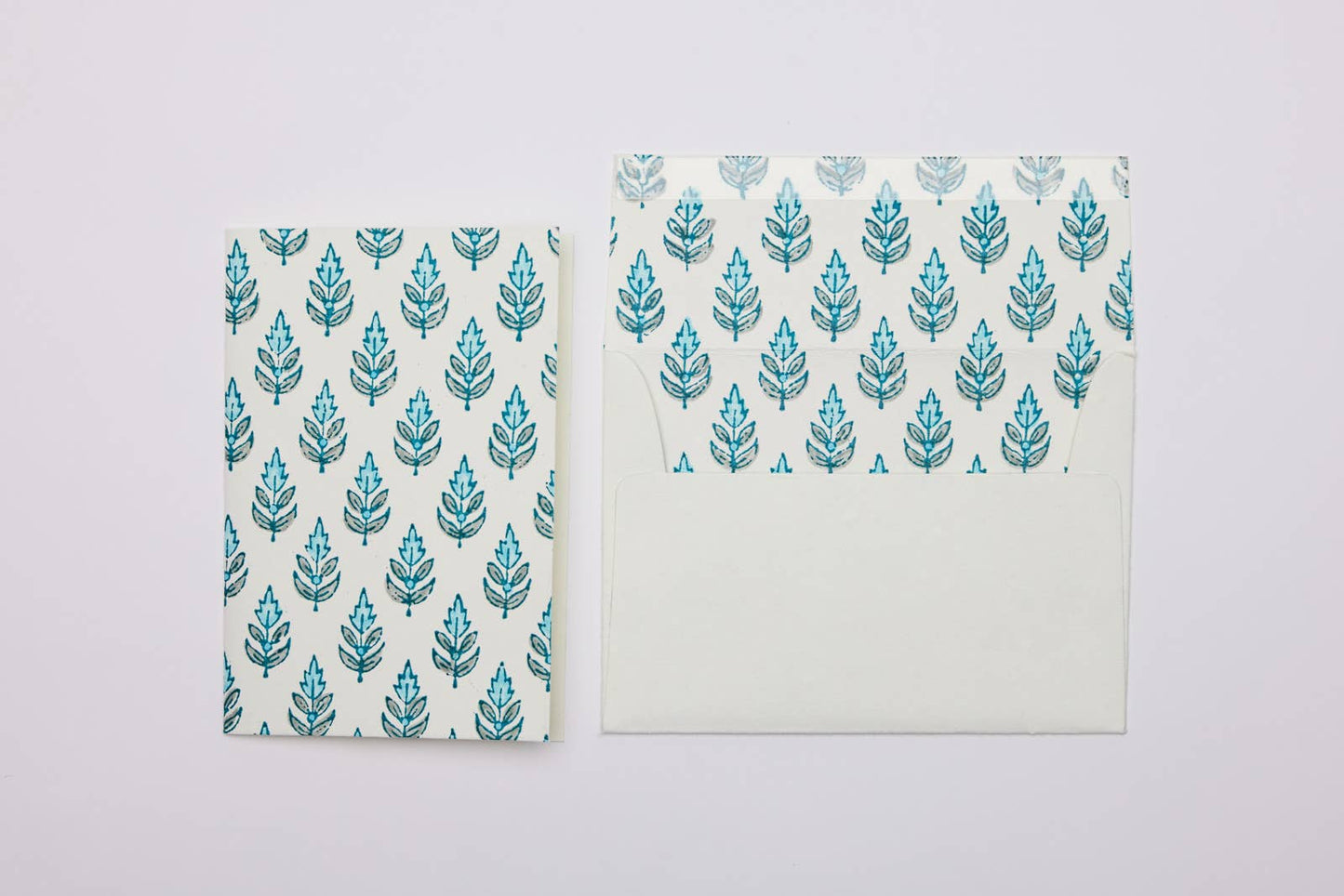 Hand Block Printed Greeting Card - Buti Turquoise