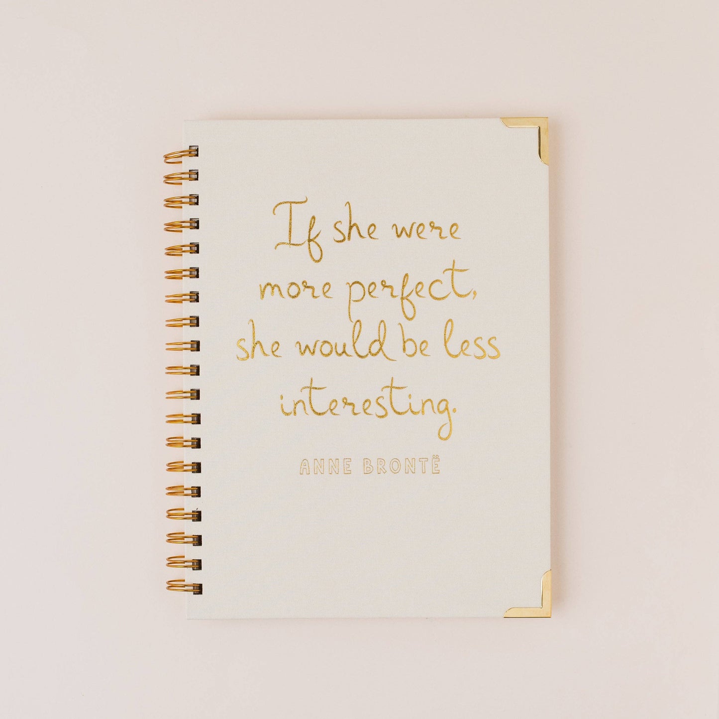 Anne Brontë Literary Quote Book Lover Linen Spiral Notebook