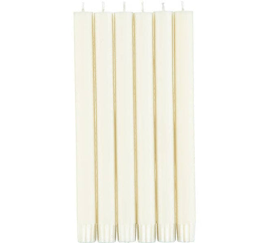 Pearl White Eco Dinner Candles, 6 per pack
