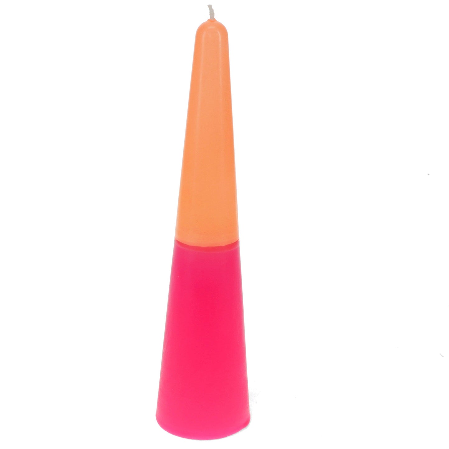 Tall Two-Colour Cone Candle - Pink-Orange