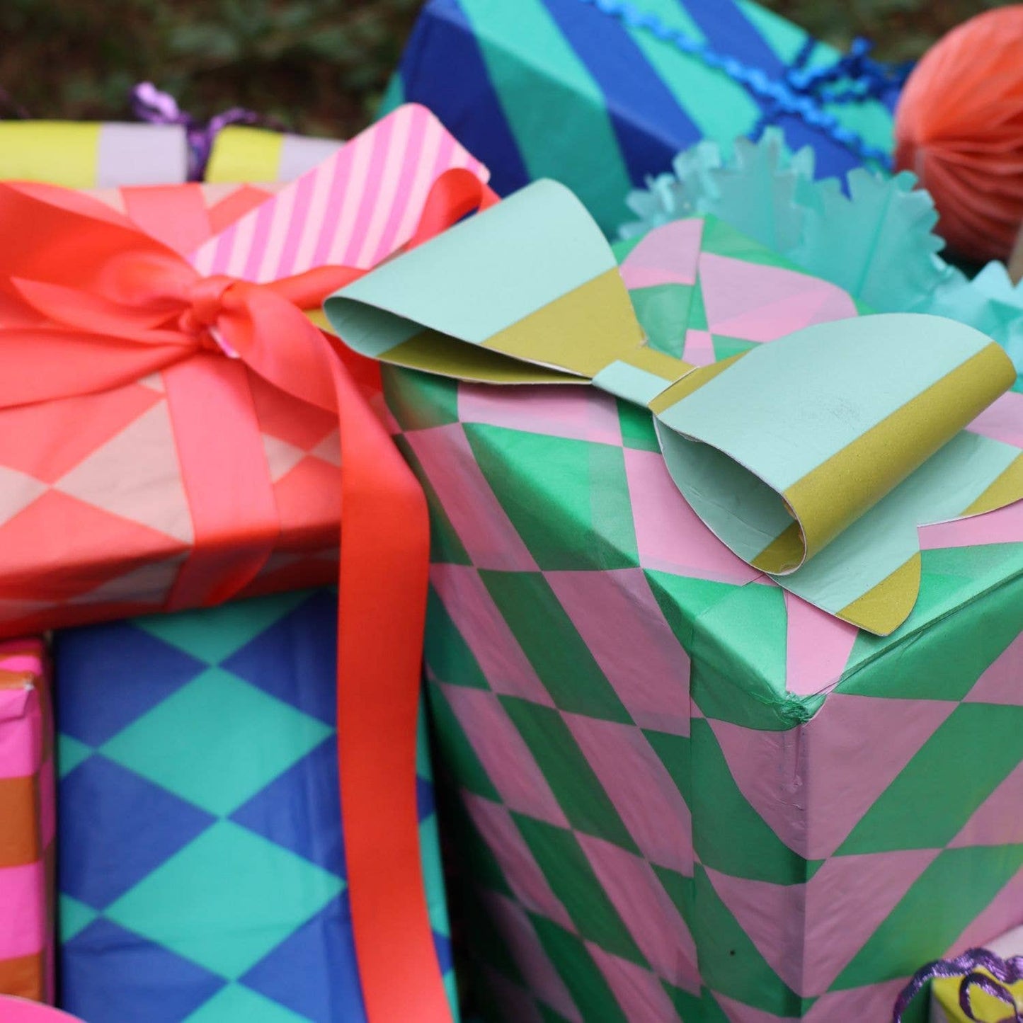 Luxury Patterned Tissue Paper Gift Wrap | Fl Orange/Peach