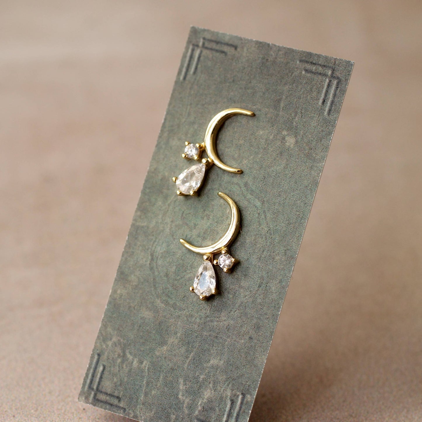 Sterling Silver Moon Stud Earrings