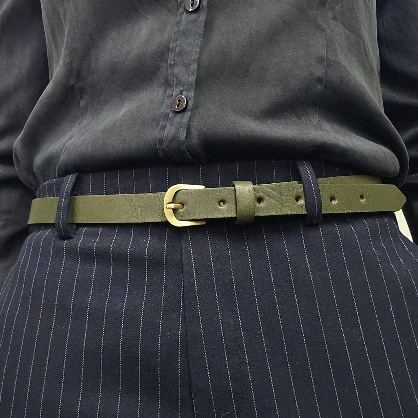 Handmade Skinny Leather Belt – Ethically Crafted (2 cm Width)