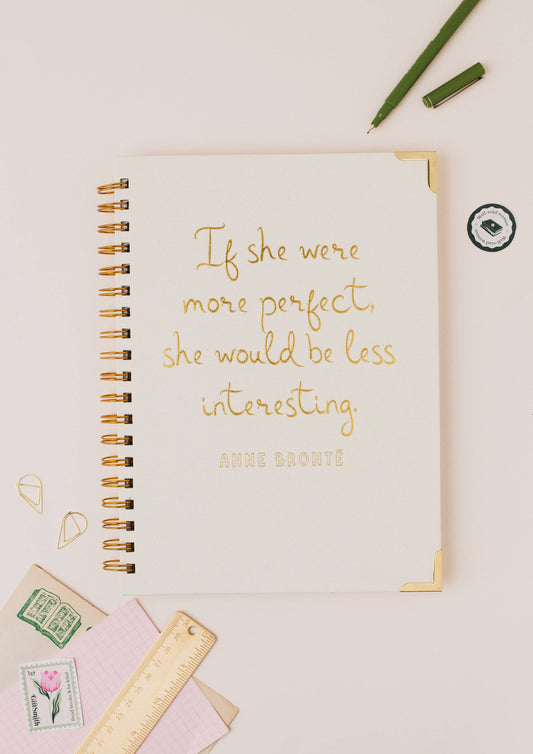 Anne Brontë Literary Quote Book Lover Linen Spiral Notebook