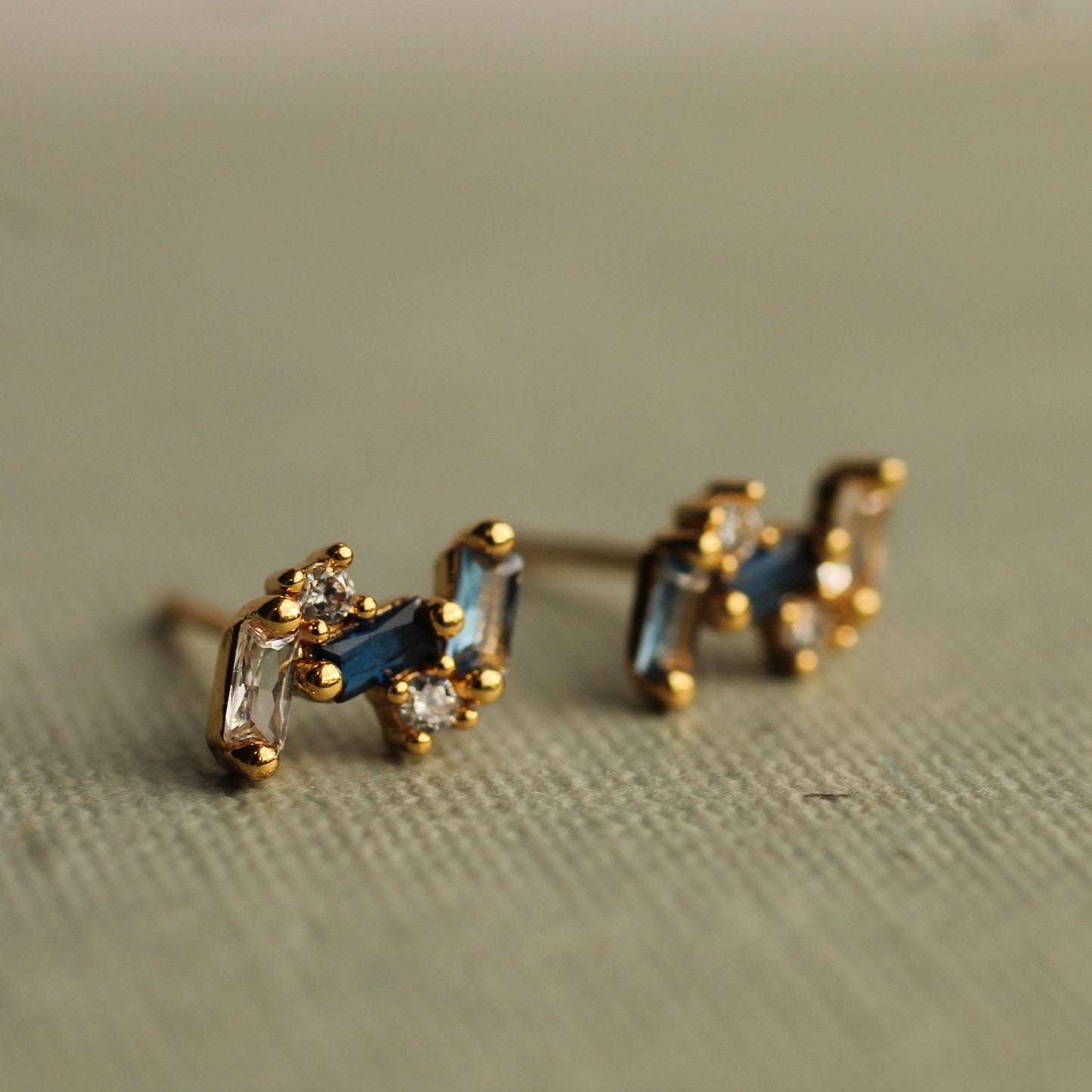 Sapphire Blue Stud Earrings