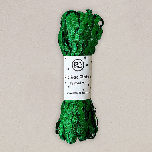 Ric Rac Ribbon 13m (Pack of 6) - Emerald Green