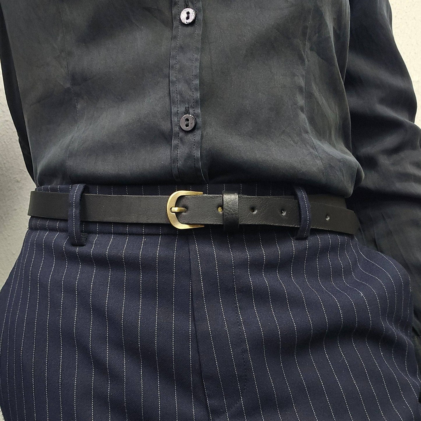 Handmade Skinny Leather Belt – Ethically Crafted (2 cm Width)