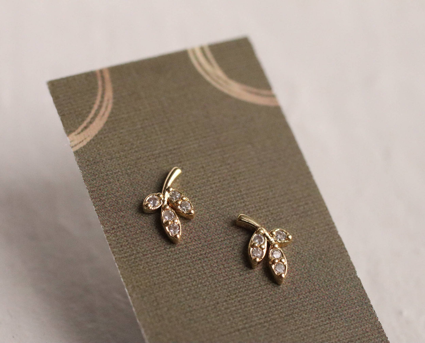 Leaf Petal Sterling Silver Stud Earrings