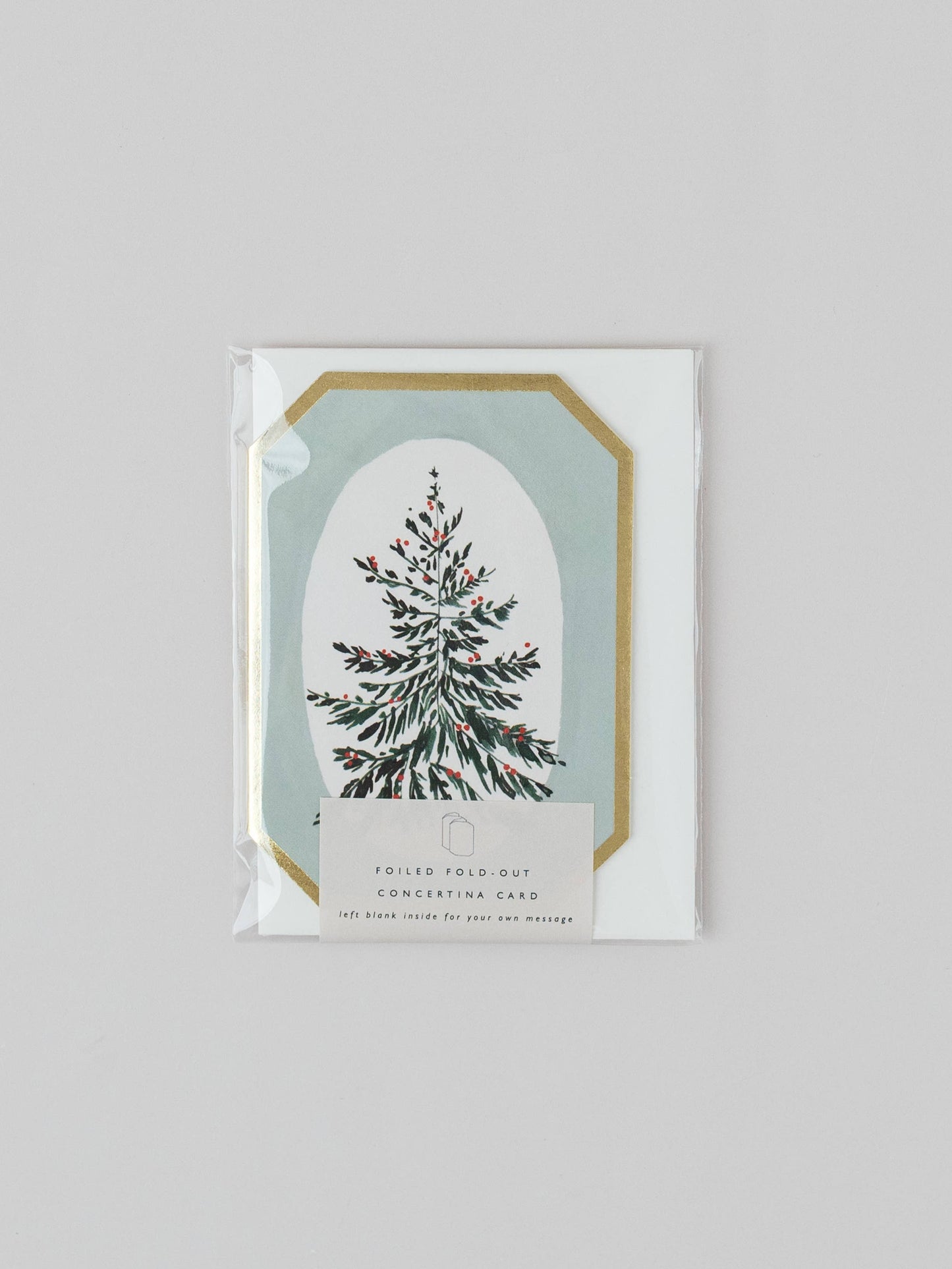 CONCERTINA BOTANICAL CHRISTMAS DIE CUT MINI HOLIDAY CARD 
