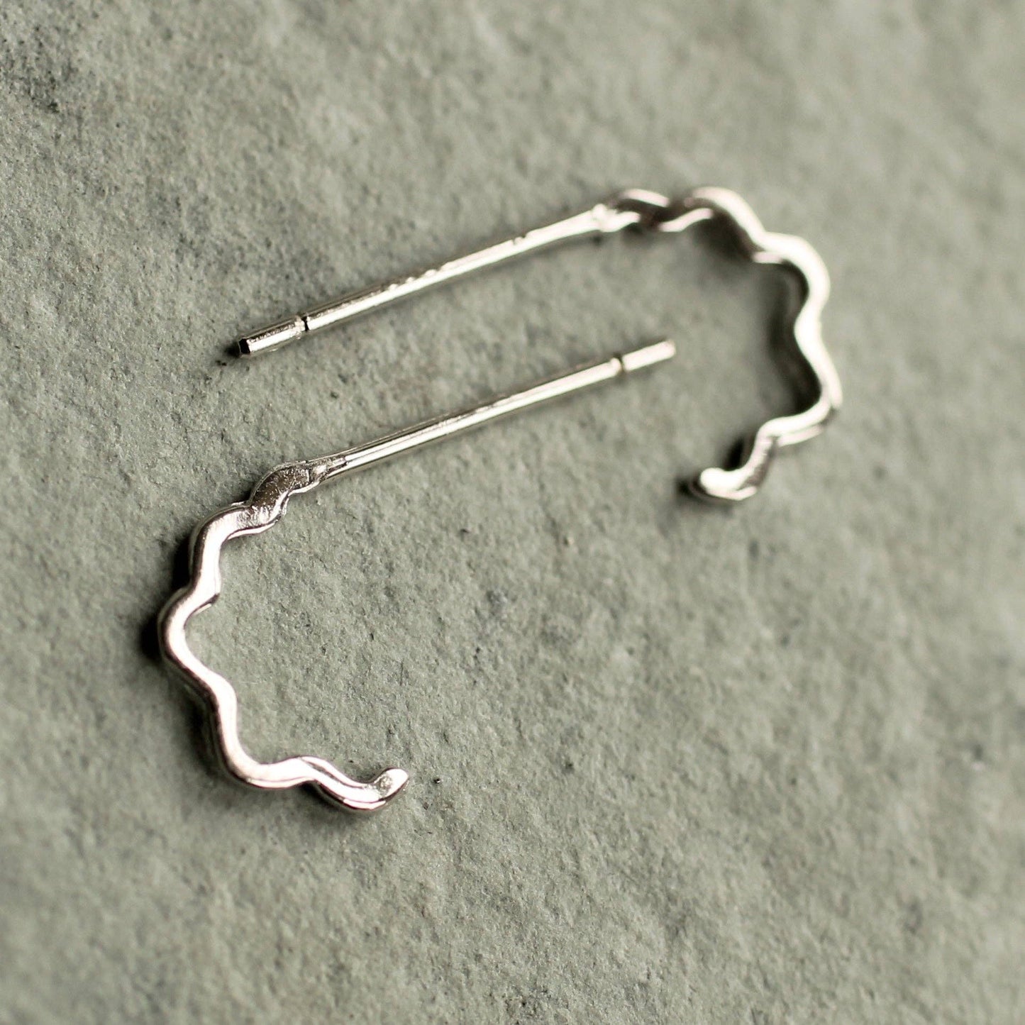 Wobbly Silver Hoop Earrings