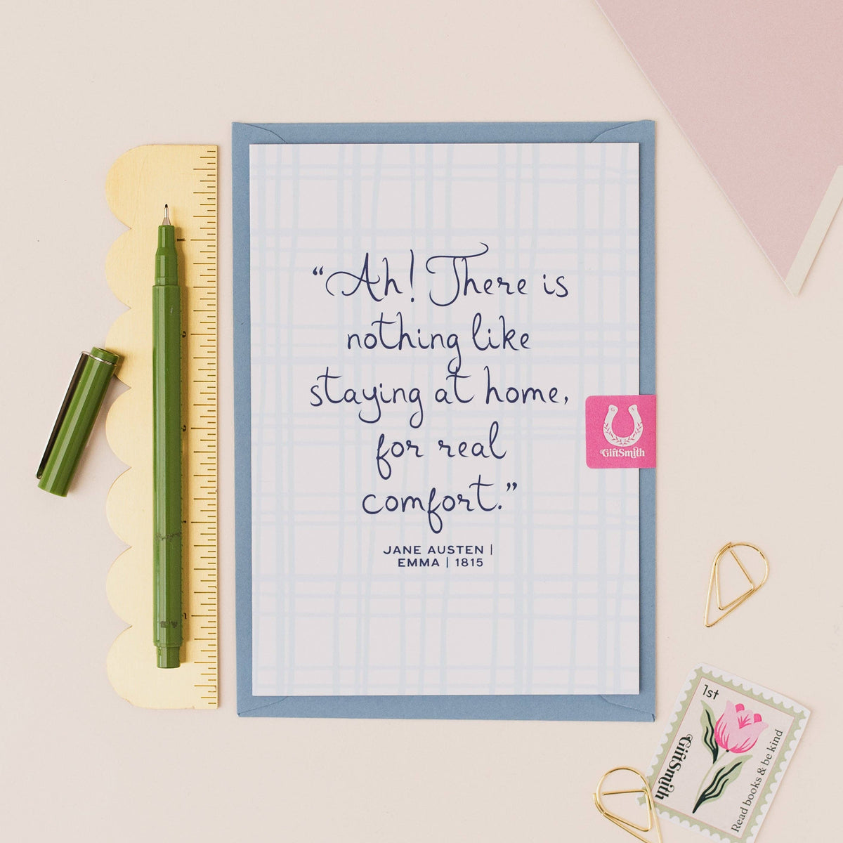 COMFORT OF HOME Jane Austen Literary Quote Greetings Card