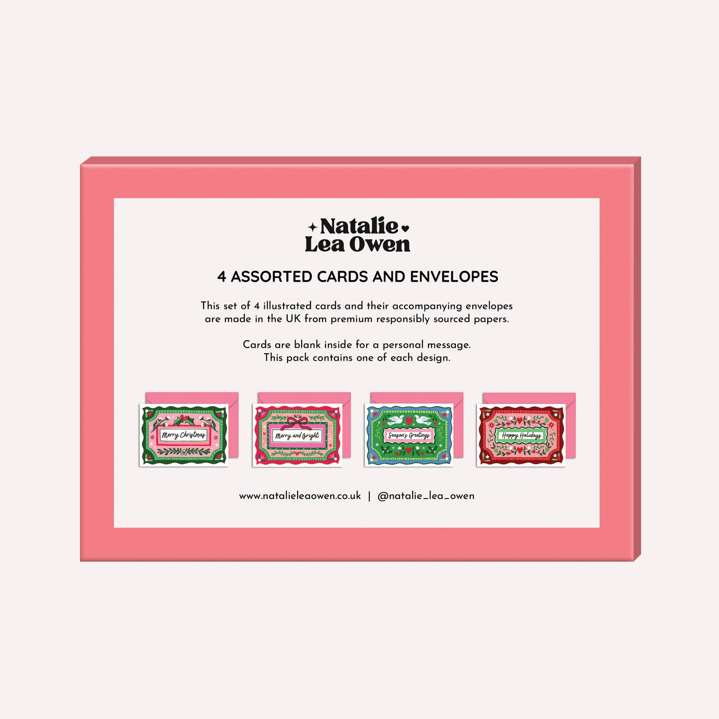 Christmas Card Pack of 4 | Vintage | Holiday Cards Pack
