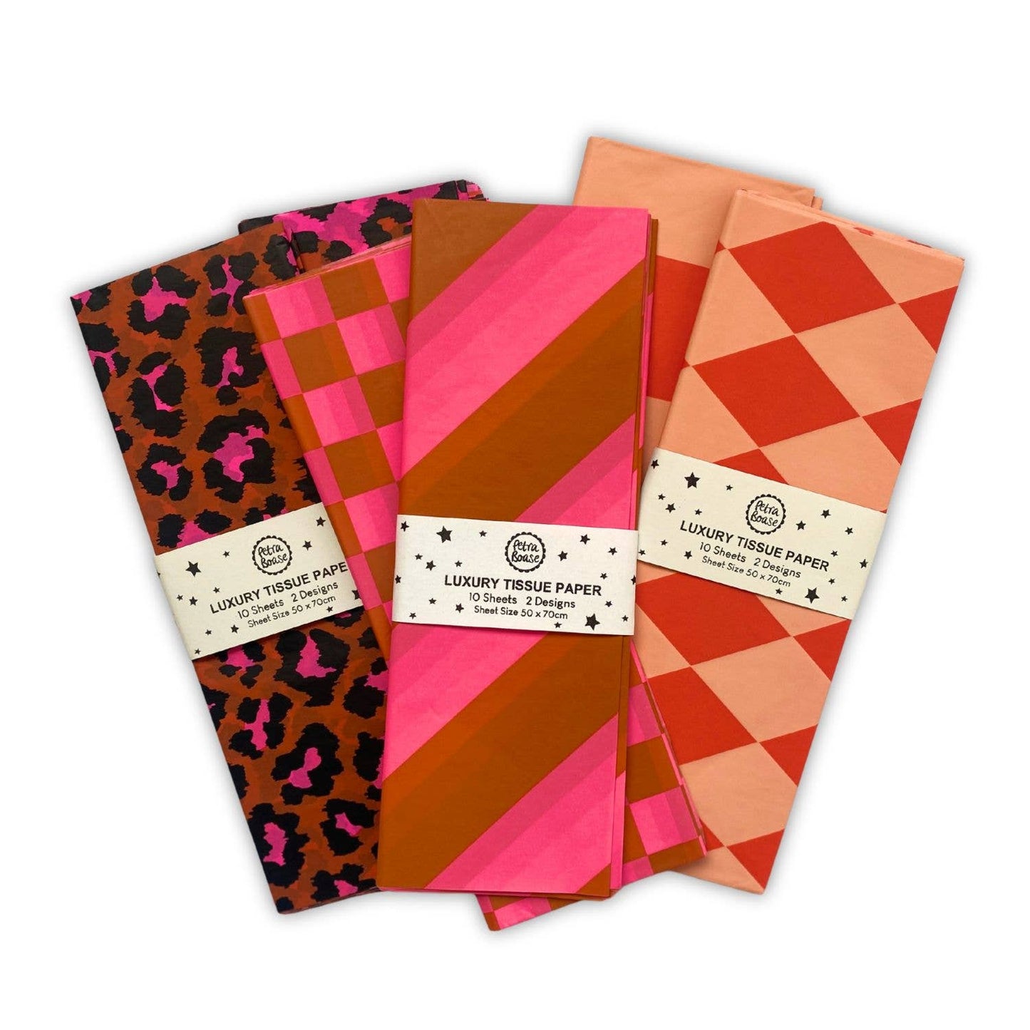 Luxury Patterned Tissue Paper Gift Wrap | Ginger/Fluoro Pink