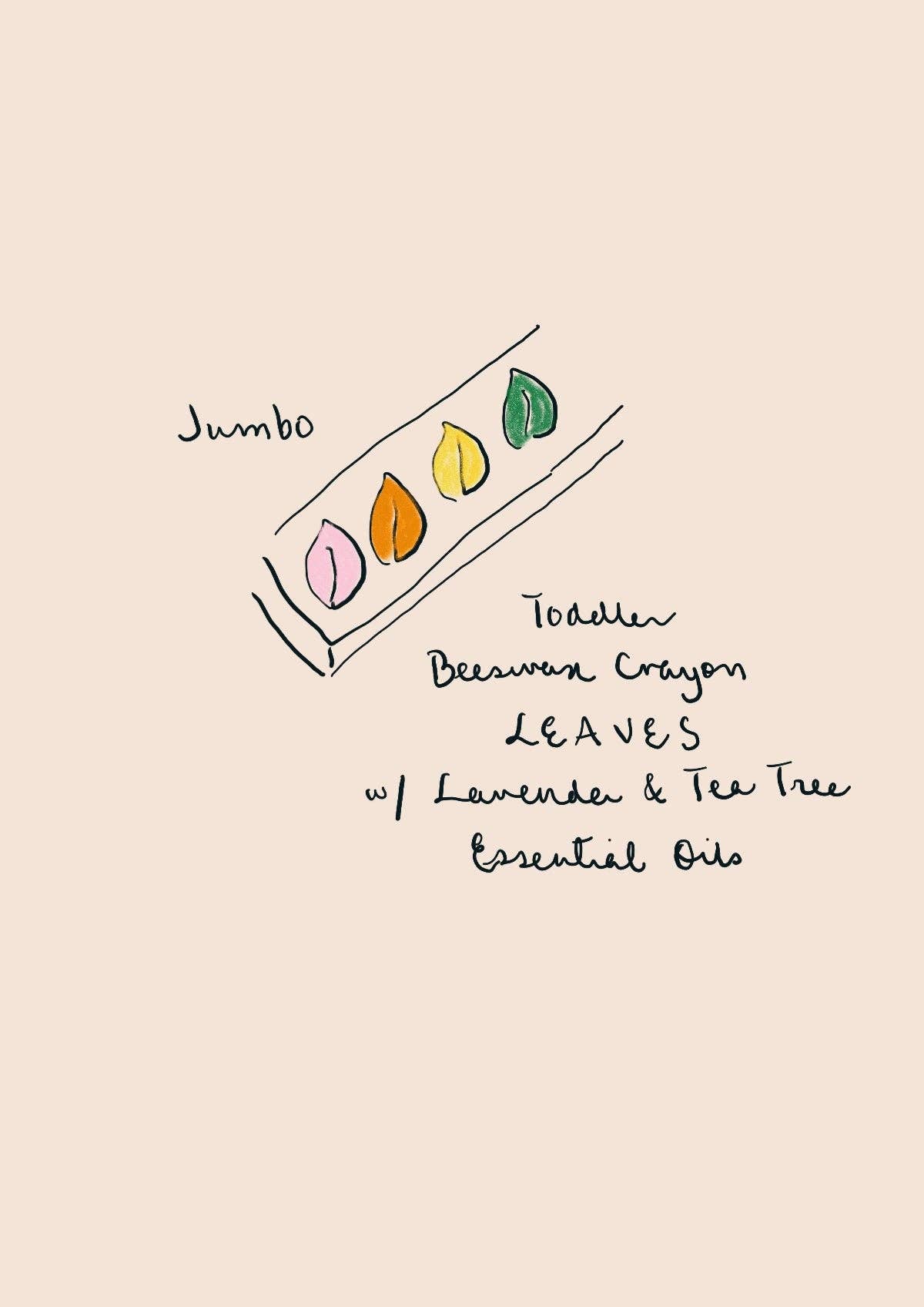 Aromatherapy Beeswax Crayons | All Natural & Hand Poured Jumbo Toddler Calming Crayon Leaves