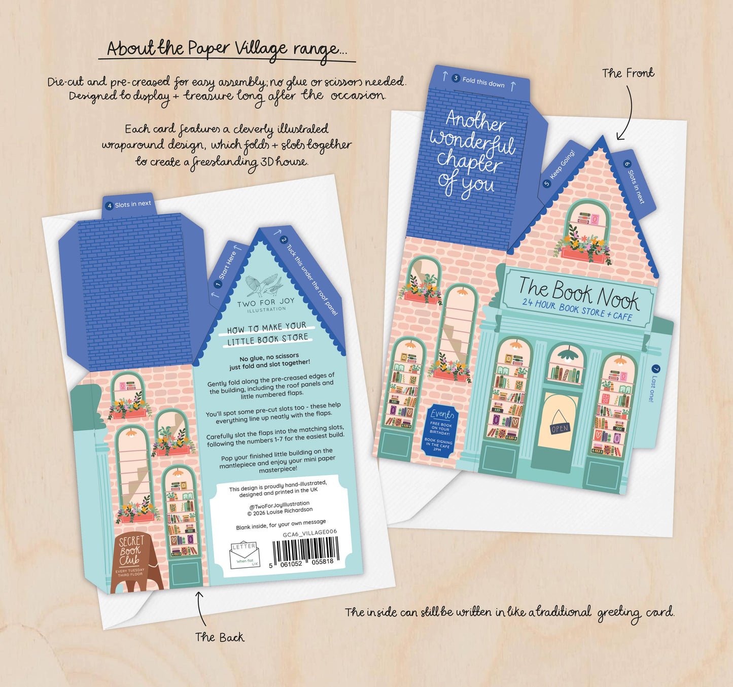 Book Nook Birthday Card – 3D Slot Together Card