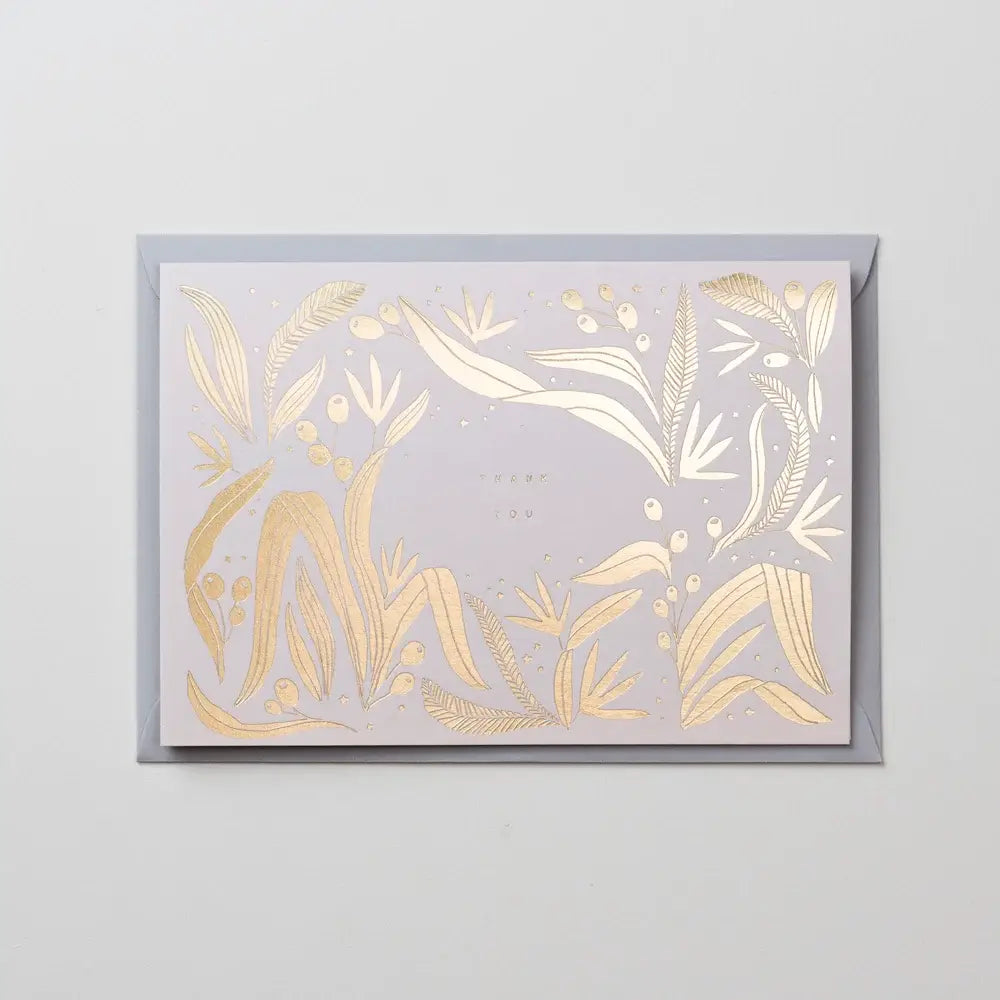 THANK YOU GOLD FOILED BOTANICAL GREETING CARD