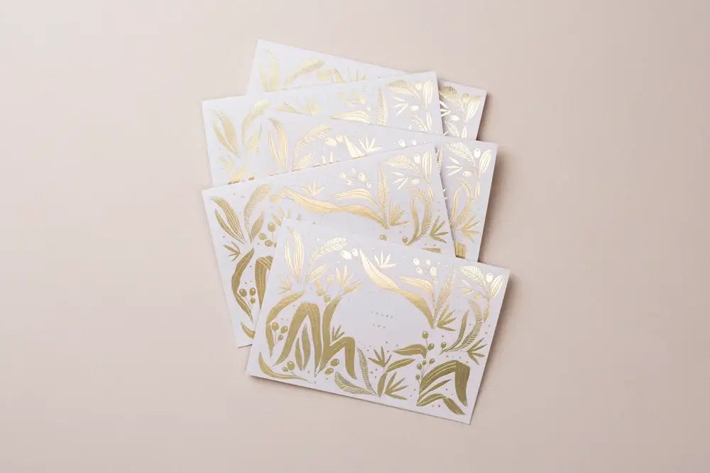 THANK YOU GOLD FOILED BOTANICAL GREETING CARD