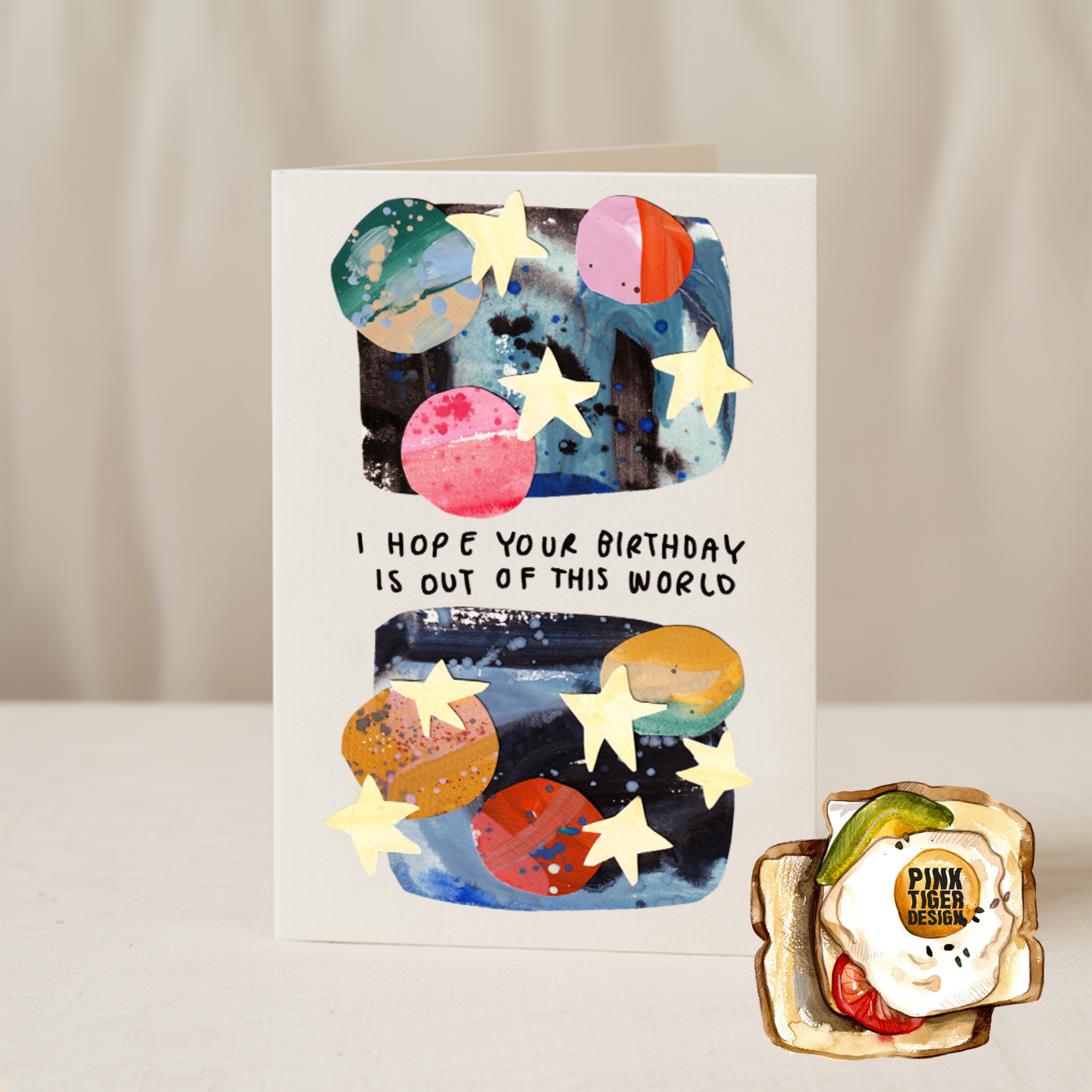 Hope your birthday is out of world 5x7/A6 card Collab X PTD