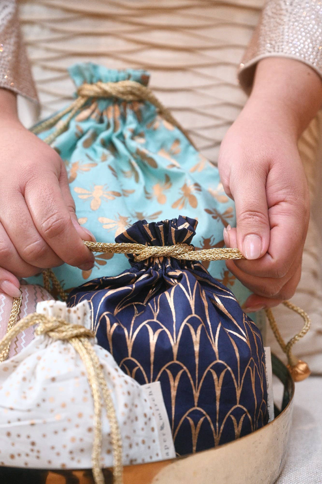Reusable Fabric Gift Bags Double Drawstring- 2024 Collection