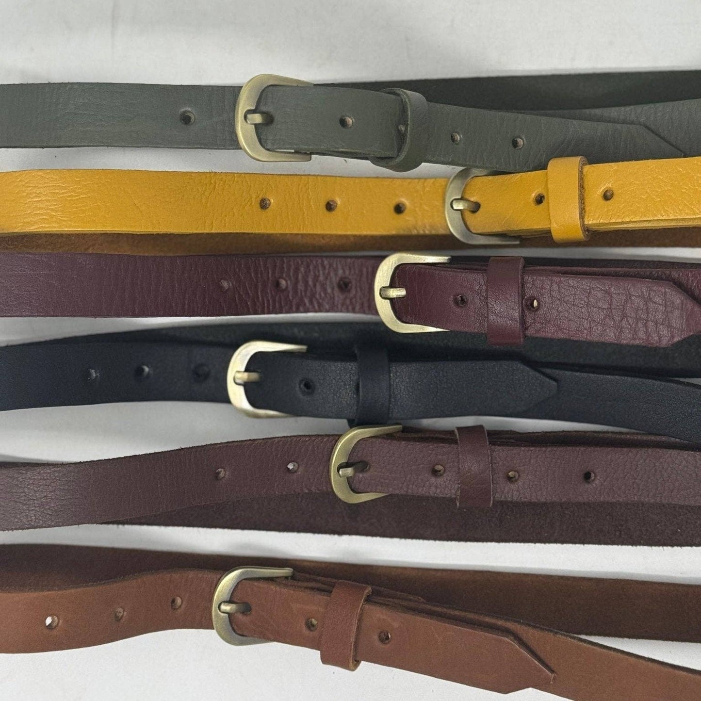 Handmade Skinny Leather Belt – Ethically Crafted (2 cm Width)