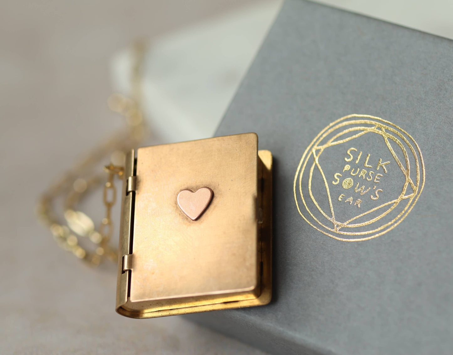 Love Story Book Locket Necklace