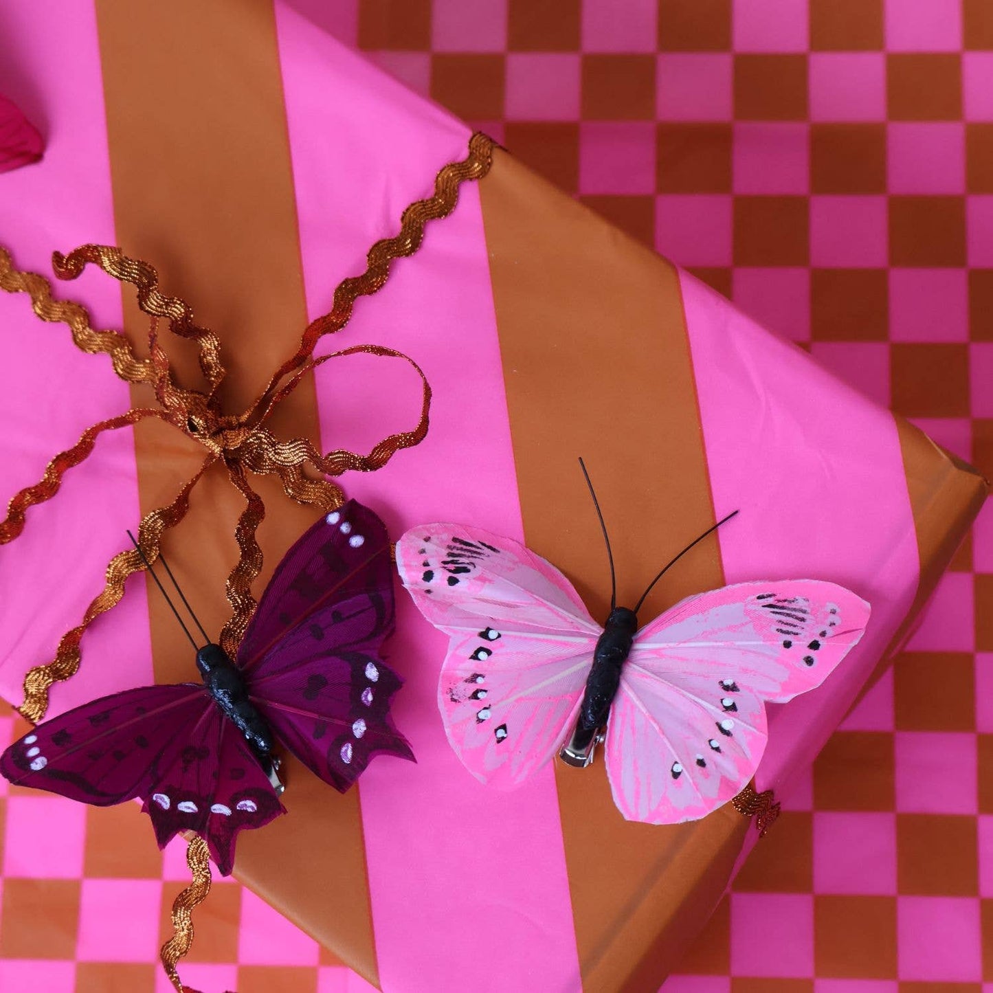 Luxury Patterned Tissue Paper Gift Wrap | Ginger/Fluoro Pink