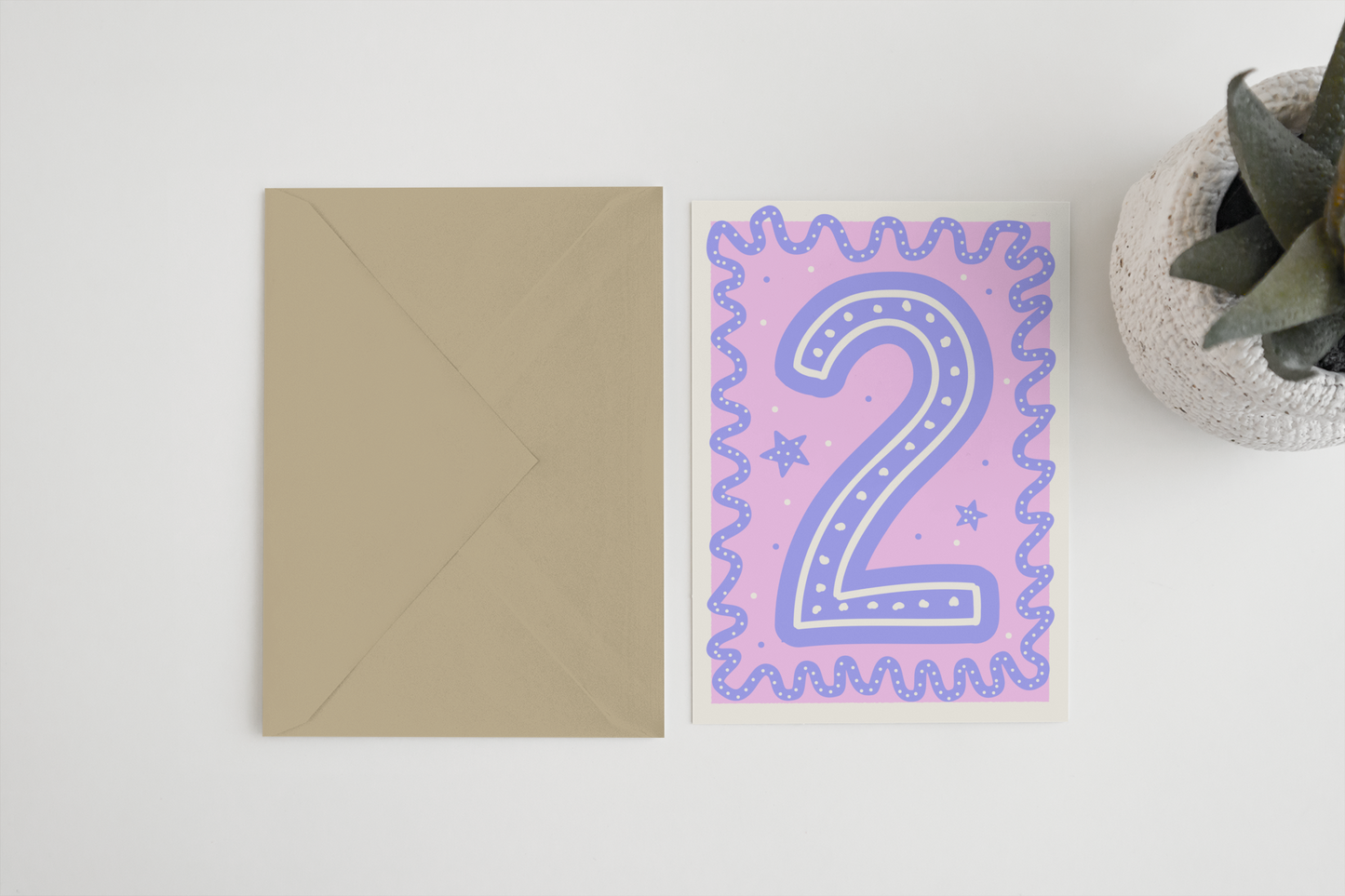 Age 2 birthday 5x7/A6 card