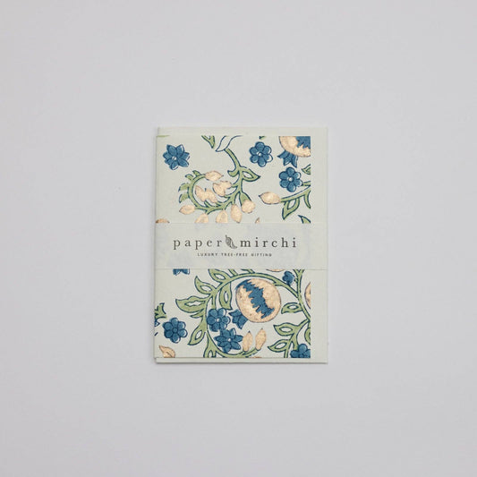 Hand Block Printed Greeting Card - Pomegranate Indigo