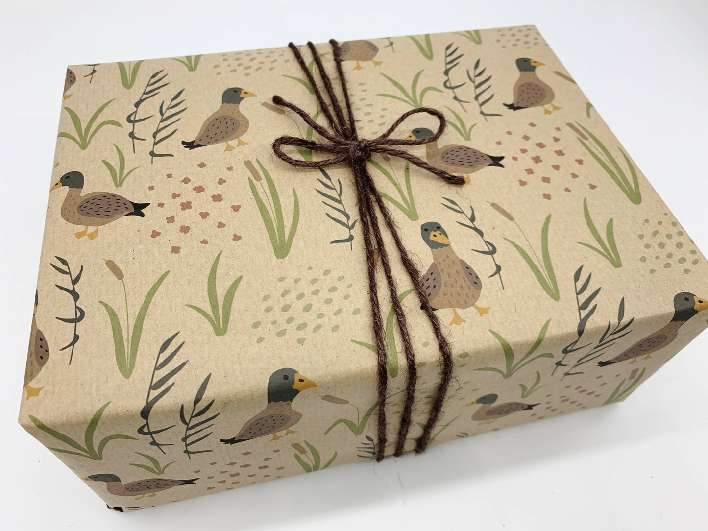 Duck Print Recycled Kraft Gift Wrapping Paper