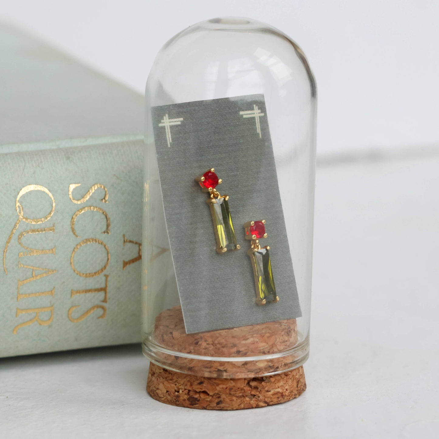 Mid Century Olive Green Earrings