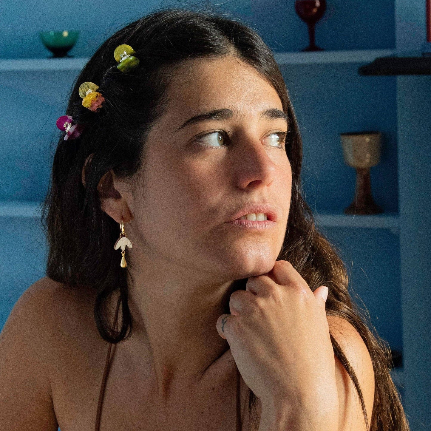 Petal Drop Hoop Earrings