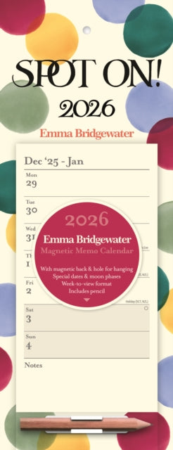 Emma Bridgewater Big Polka Dot Week to View magnetic calendar